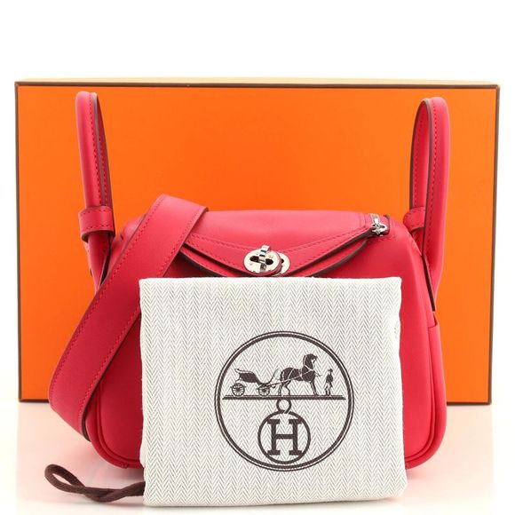 Hermes Lindy Bag Verso Swift Mini Pink - Picture 2 of 8